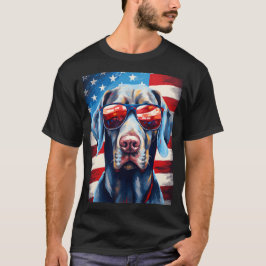 Weimaraner 4. Juli amerikanische Flagge T-Shirt