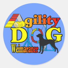 Weimaraner Agility Shirts Geschenke Runder Aufkleber
