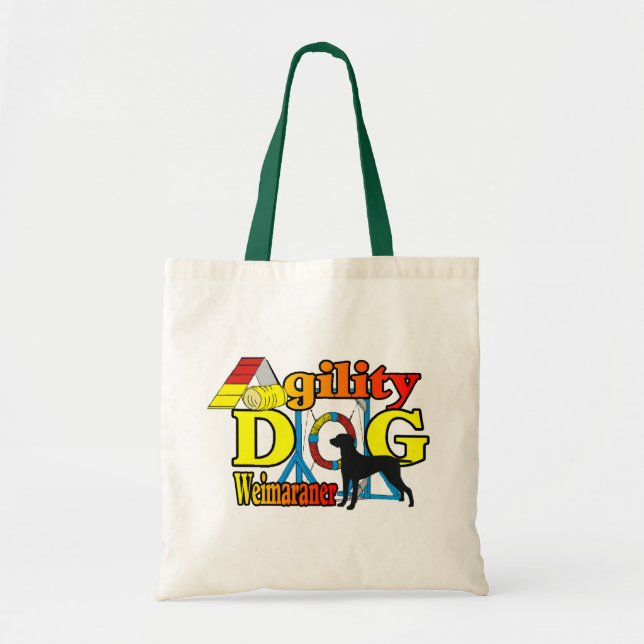 Weimaraner Agility Shirts Geschenke Tragetasche (Vorne)