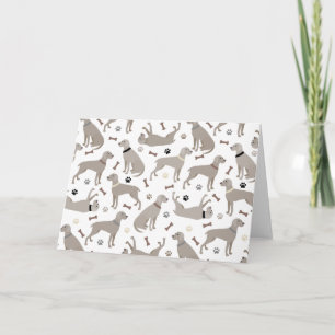 Weimaraner Bones and Paws White Karte