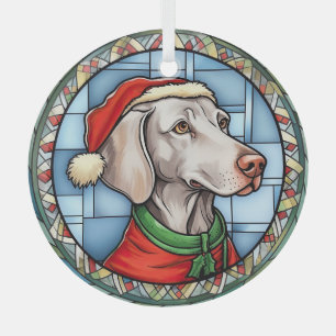 Weimaraner Buntglas Weihnachten Ornament Aus Glas