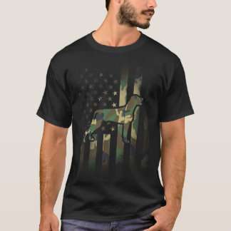 Weimaraner Camouflage American Flag USA Militär T-Shirt
