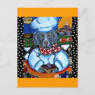 Weimaraner Chef Produkte Postkarte