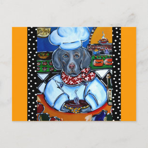 Weimaraner Chefkoch Postkarte