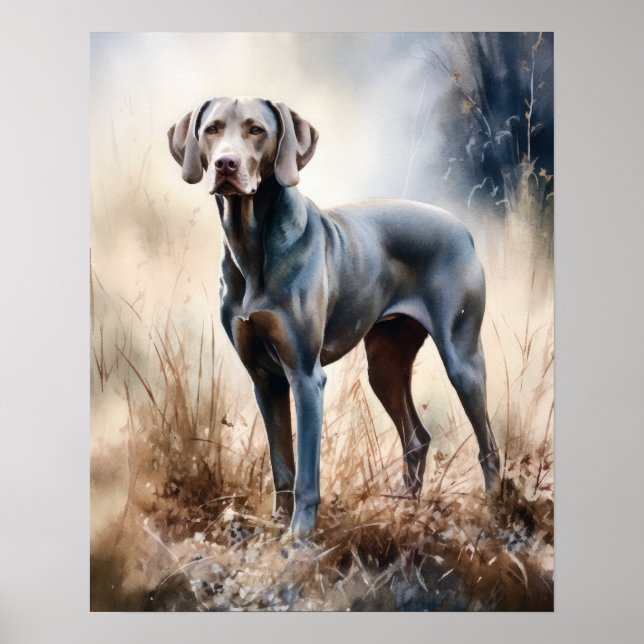 Weimaraner Dog Art Print Poster (Vorne)