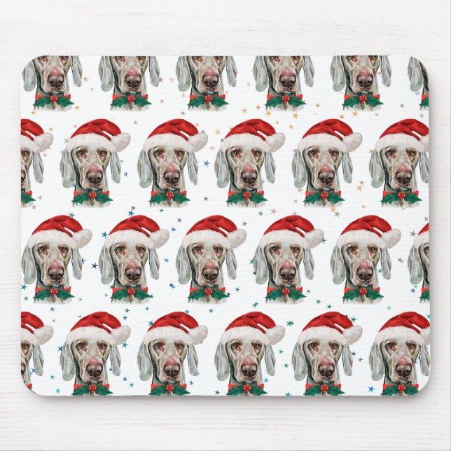 Weimaraner Dog Breed Christmas Stars Mousepad (Vorne)