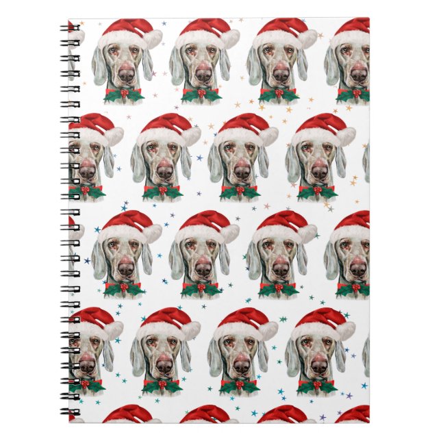 Weimaraner Dog Breed Weihnachtsstars Notizblock (Vorderseite)