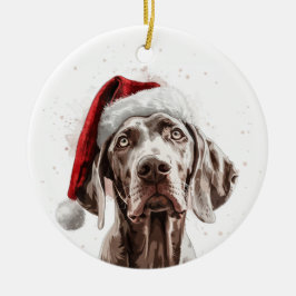 Weimaraner Dog Christmas Personalized Keramik Ornament