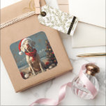 Weimaraner Dog Christmas Vintag Beach Quadratischer Aufkleber<br><div class="desc">Bringen Sie die Wärme der Ferien an die Küste mit diesem charmanten, Vintag inspirierten Design, das einen festlichen Hund auf einem ruhigen Strand besticht. Mit einer klassischen Touch nostalgischer Töne und Küstenstöcke erweckt dieses Kunstwerk den Zauber der Weihnachtszeit am Meer. Dieses Design ist perfekt für den gelungenen Urlaub geeignet und...</div>