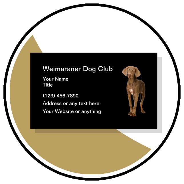 Weimaraner Dog Club Einfache Visitenkarten Visitenkarte (Weimaraner Dog theme business cards by CustomBusinessTemplates)