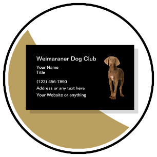 Weimaraner Dog Club Simple Cartes de visite