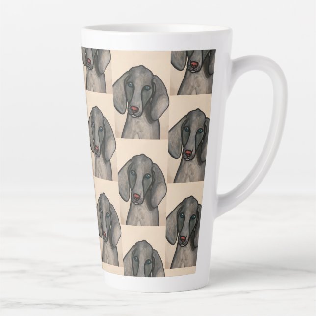 Weimaraner Dog Latte Mug (Droite)