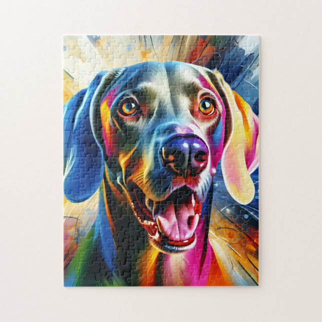 Weimaraner Dog Portrait Akrylkkunstdruckhund (Vertikal)