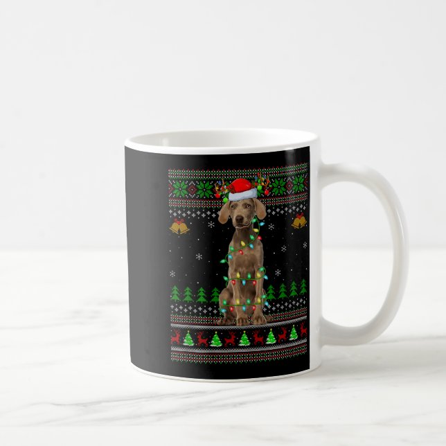 Weimaraner Dog Ugly Christmas Sweaters Holiday San Kaffeetasse (Rechts)