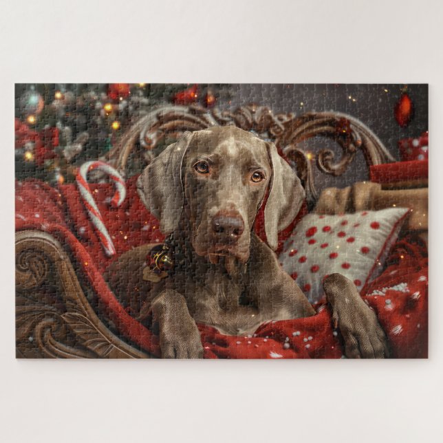 Weimaraner Dog Weihnachtsfest (Horizontal)