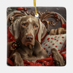 Weimaraner Dog Weihnachtsfest Keramikornament