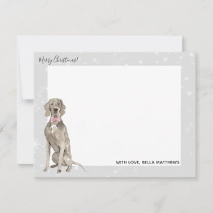 Weimaraner Dog Zuhause für Weihnachten Mitteilungskarte