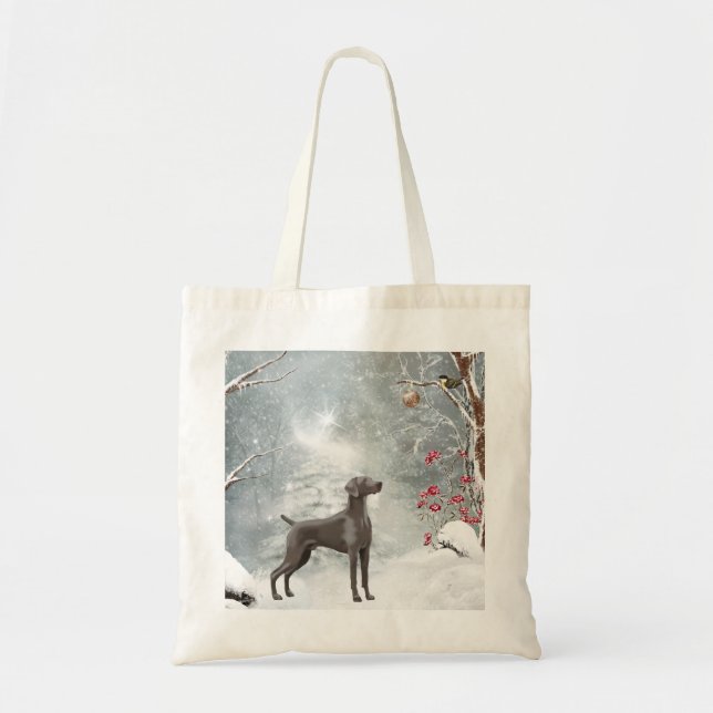 Weimaraner Ecru FarbTaschen-Tasche Tragetasche (Vorne)