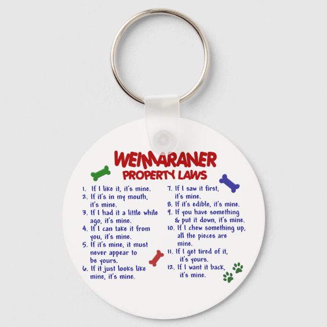 WEIMARANER-Eigentumsrecht 2 Schlüsselanhänger (Vorderseite)