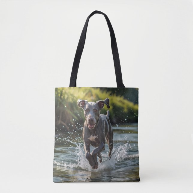 Weimaraner Eleganter Schultertasche Tasche (Vorderseite)