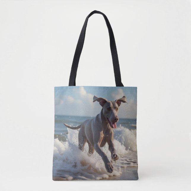 Weimaraner Eleganter Schultertasche Tasche (Vorderseite)