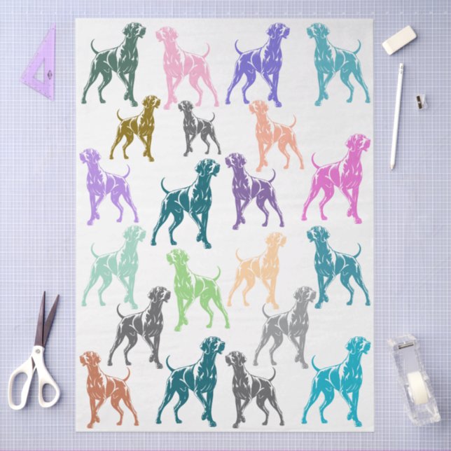 Weimaraner farbenfroh  seidenpapier (Basteln)