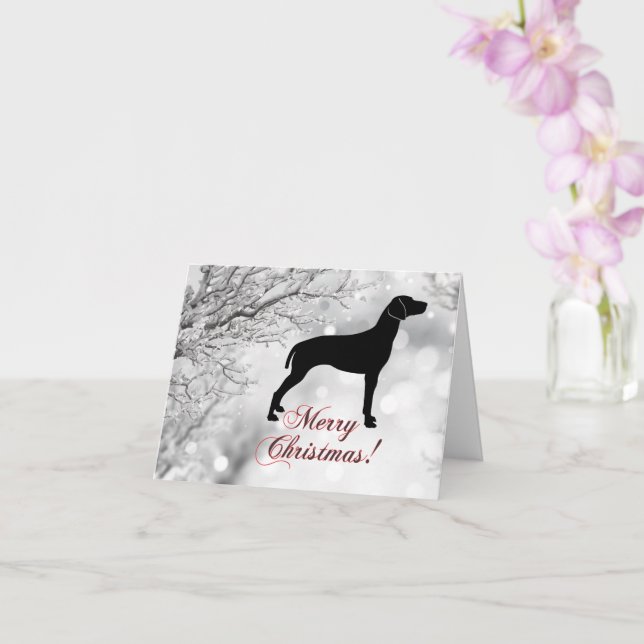 Weimaraner Frohe Weihnachten Karte (Orchidee)