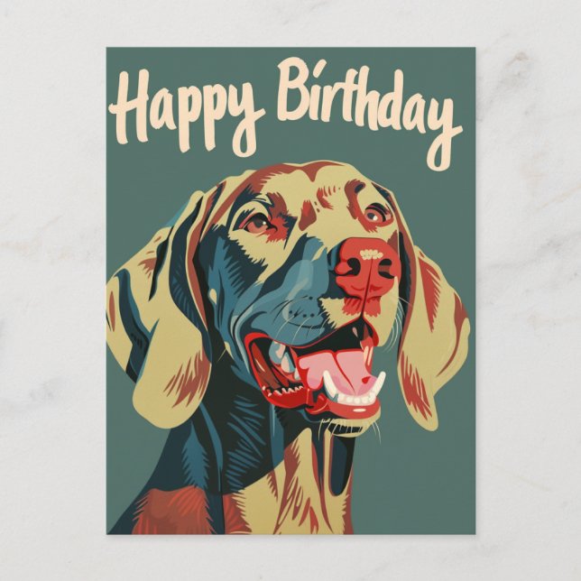 Weimaraner Geburtstag  Postkarte (Vorderseite)