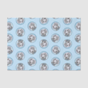Weimaraner Gemälde Grau Silver Original Hunde Kuns Seidenpapier