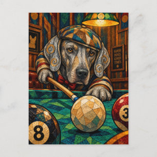Weimaraner, geometrisches Mosaik Postkarte