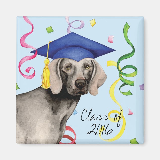 Weimaraner Graduate Magnet (Vorne)