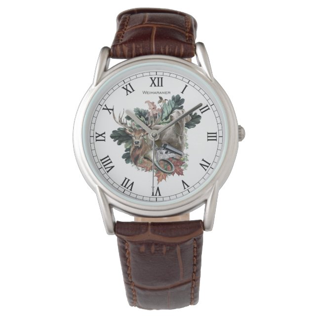Weimaraner, "Gray Ghost" Armbanduhr (Vorderseite)