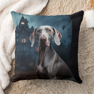 Weimaraner Halloween Beängstigend Kissen
