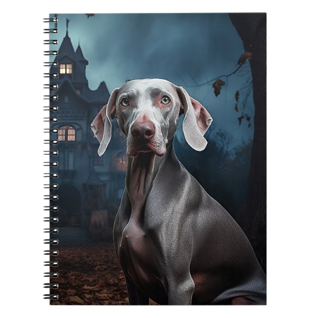 Weimaraner Halloween Beängstigend Notizblock (Vorderseite)