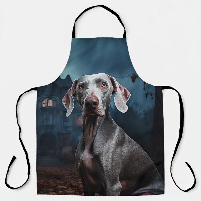 Weimaraner Halloween Beängstigend Schürze (Vorderseite)