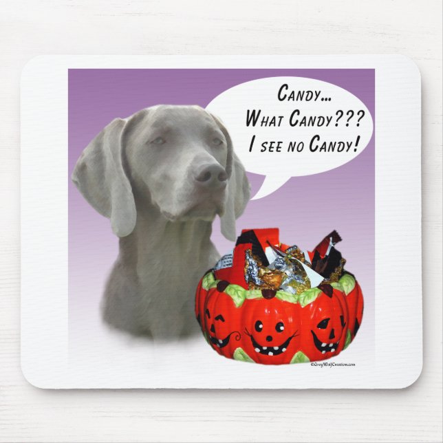 Weimaraner Halloween Candy Mousepad (Vorne)