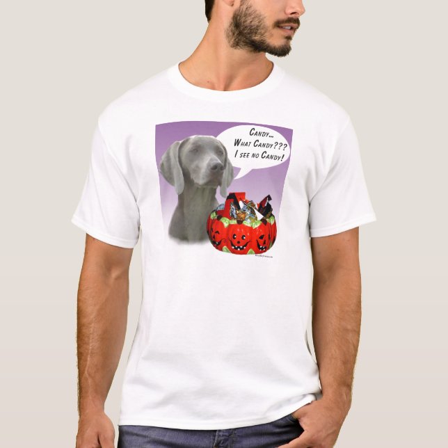 Weimaraner Halloween Candy T-Shirt (Vorderseite)