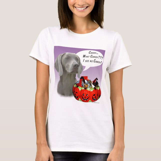 Weimaraner Halloween Candy T-Shirt (Vorderseite)