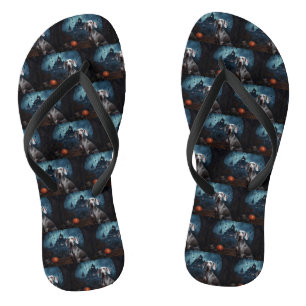 Weimaraner Halloween Gruselig Flip Flops