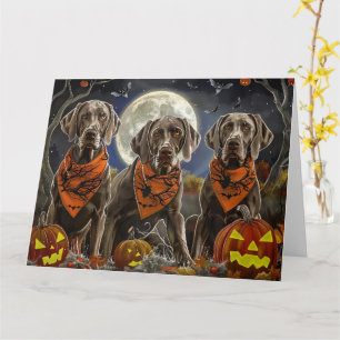 Weimaraner Halloween Gruselig  Karte