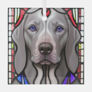 Weimaraner "Hartglas" Ornament Aus Glas