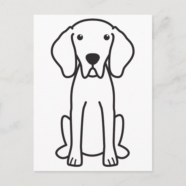 Weimaraner Hund Cartoon Postkarte (Vorderseite)