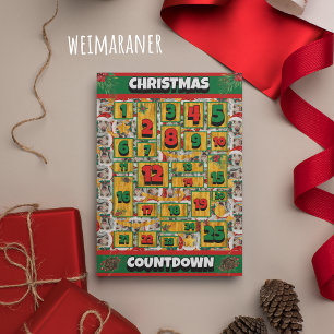 Weimaraner Hund Countdown Weihnachten Adventskalen