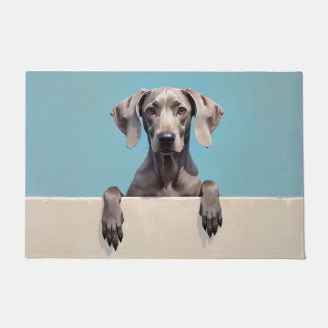 Weimaraner Hund Fußmatte Kunst (Vorderseite)