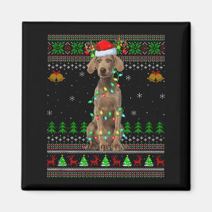Weimaraner Hund hässliche Weihnachtspullover Holid Magnet
