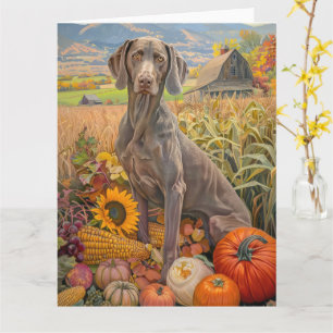 Weimaraner-Hund Herbsternte Erntedankfest Karte