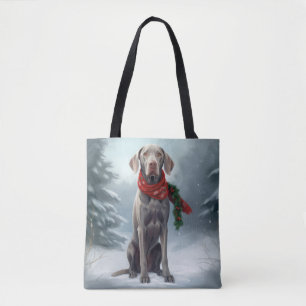 Weimaraner-Hund im Schnee Weihnachten Tasche