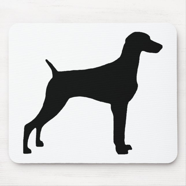 Weimaraner Hund (im Schwarzen) Mousepad (Vorne)