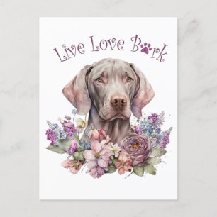 Weimaraner Hund Mama Floral Postkarte