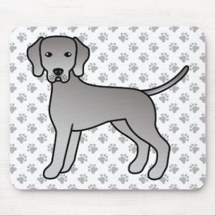 Weimaraner Hund Niedlicher Cartoon Illustration &  Mousepad